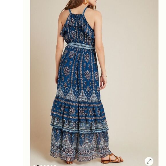 NWT Anthropologie Sasha Ruffled Boho Maxi Dress - Picture 2 of 4